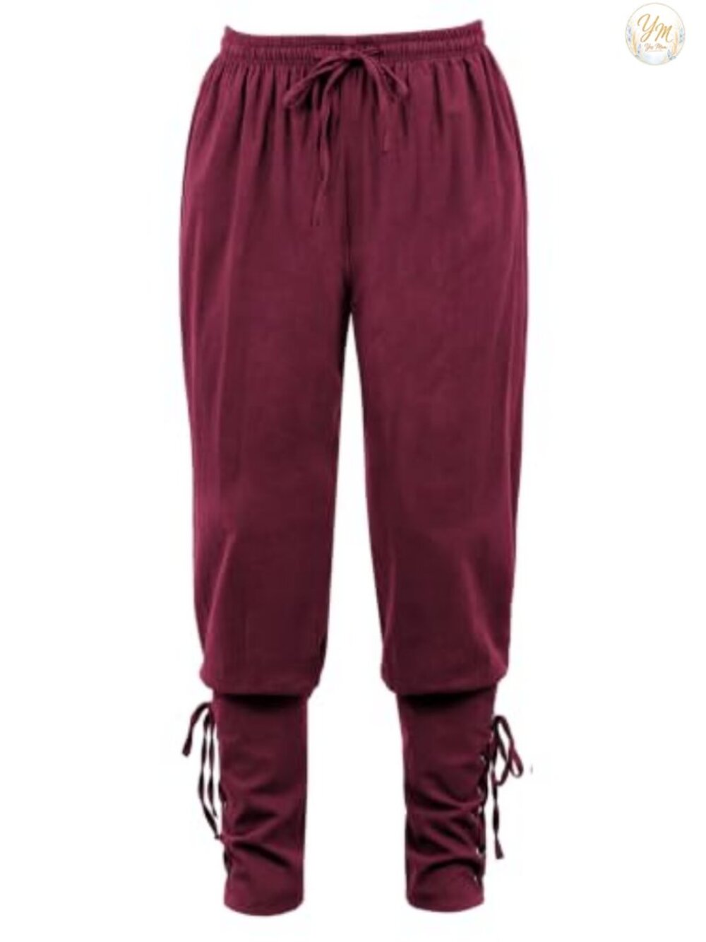 Men's Medieval Renaissance Pirate Costume Pants Lace Up Waist Polyester
